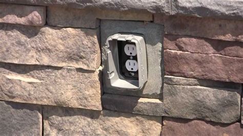 electrical box on unlevel rock|electrical box for stone wall.